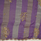 Violet Stripes cutdana embroidery Tissue Fabric VFS-31696