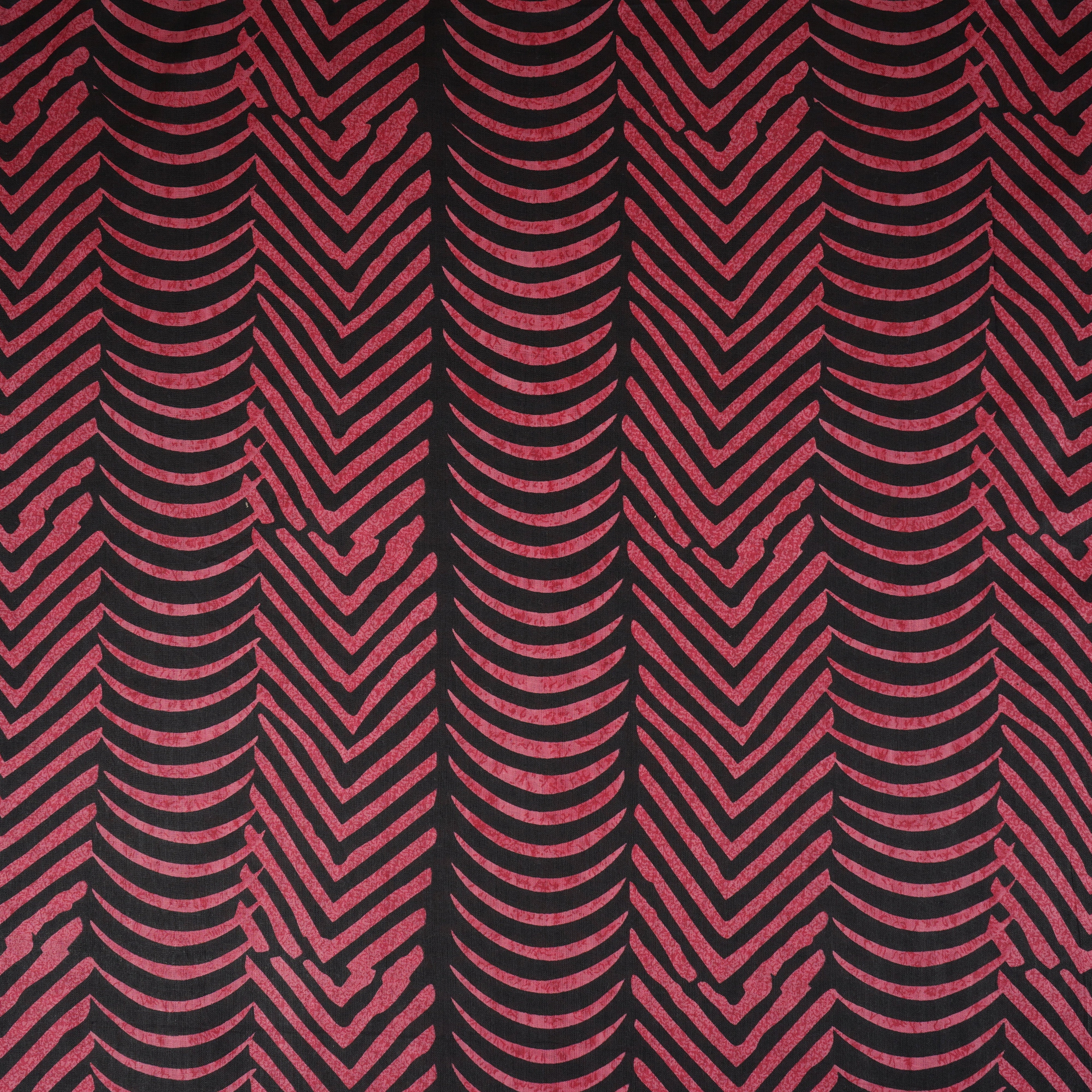 Pink & Black Abstract Print Cotton Fabric MFR-29850 - TradeUNO