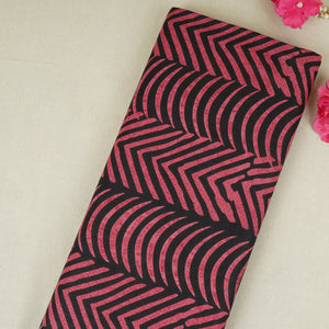 Pink & Black Abstract Print Cotton Fabric MFR-29850 - TradeUNO