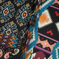Black with Multicolor Geomatrical Print Cotton Fabric MFR-29835
