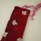 Magenta Pink with Multicolor 4D thread embroidery Organza Fabric VFS-31678