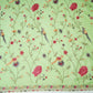 Parrot Green floral Jaal embroidery Chinon Fabric VFS-31662