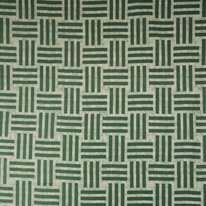 Off White & Dark Green Geomatrical Print Cotton Fabric MFR-29888 - TradeUNO