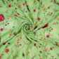 Parrot Green floral Jaal embroidery Chinon Fabric VFS-31662