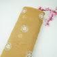 Mustard floral cutdana embroidery Organza Fabric VFS-31535