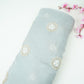 Steel Grey floral cutdana embroidery Organza Fabric VFS-31536