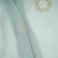 Steel Grey floral cutdana embroidery Organza Fabric VFS-31536