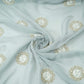 Steel Grey floral cutdana embroidery Organza Fabric VFS-31536