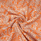 Orange floral print Cupro Linen Fabric PI-31911