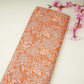 Orange floral print Cupro Linen Fabric PI-31911