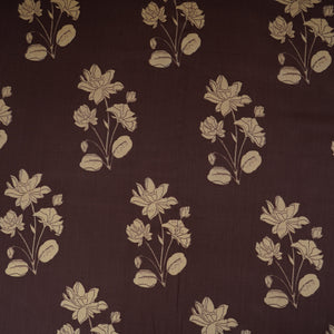 Deep Purple & White Floral Print Cotton Fabric MFR-29859 - TradeUNO