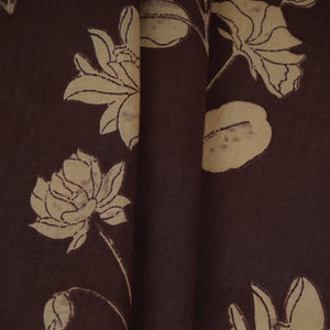 Deep Purple & White Floral Print Cotton Fabric MFR-29859 - TradeUNO
