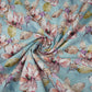 Blue floral print Cotton Check Fabric PI-31905