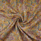 Mustard floral print Cupro Linen Fabric PI-31906