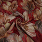Red floral print Cupro Linen Fabric PI-31908