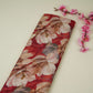 Red floral print Cupro Linen Fabric PI-31908