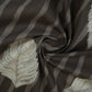 White & Grey Floral Stripes Print Cotton Fabric MFR-29889