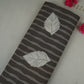 White & Grey Floral Stripes Print Cotton Fabric MFR-29889