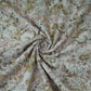 Light Peach floral print Cotton Check Fabric PI-31907