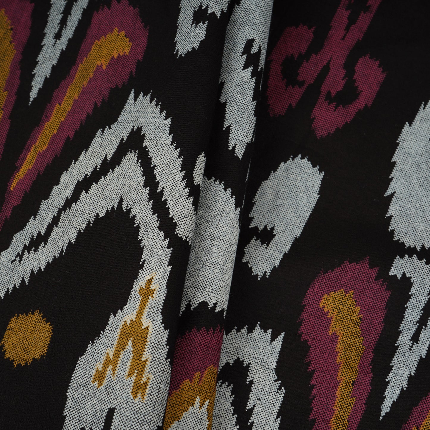 Black Ikkat Print Cotton Fabric MFR-29855