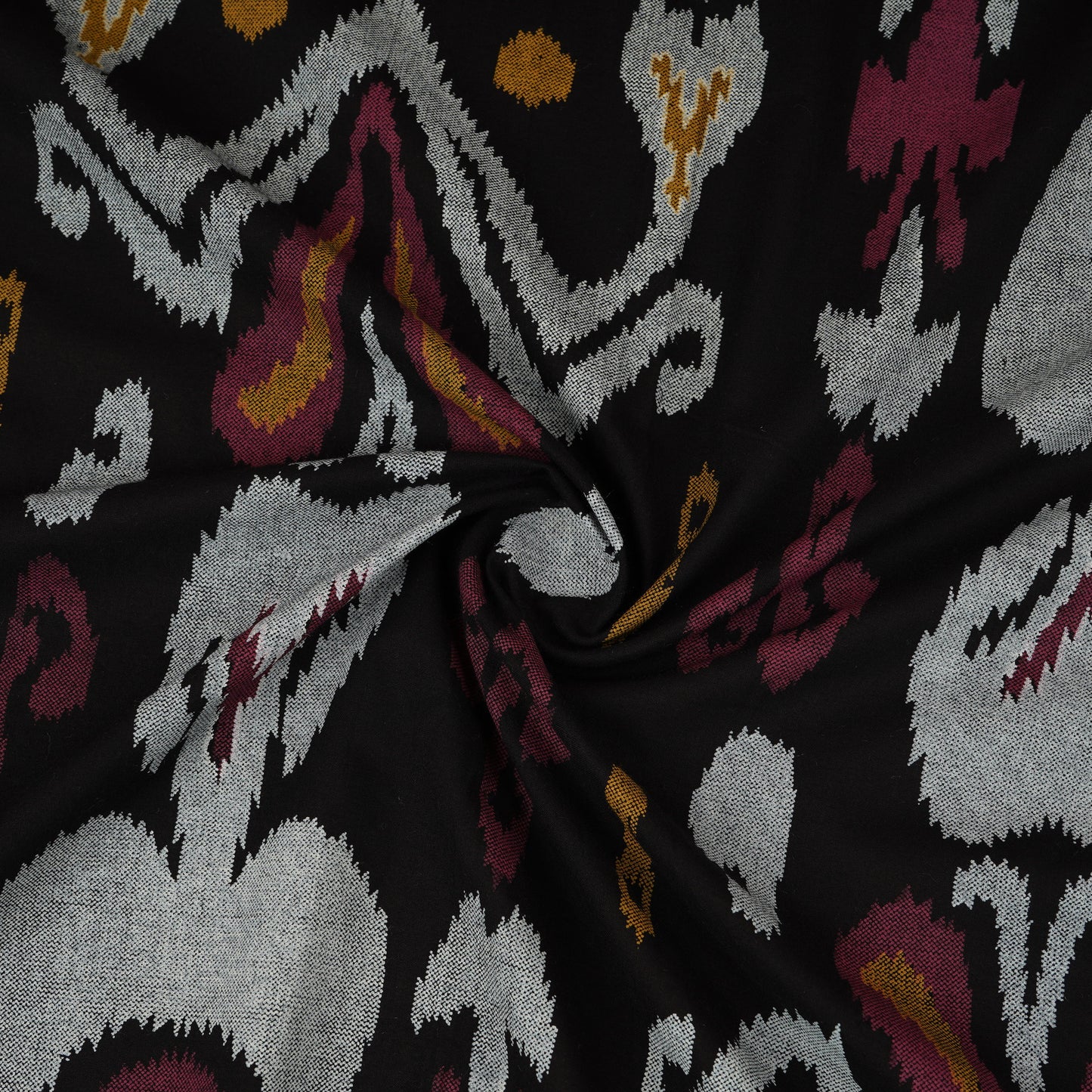 Black Ikkat Print Cotton Fabric MFR-29855