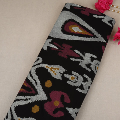 Black Ikkat Print Cotton Fabric MFR-29855