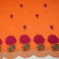 Orange Border embroidery Crepe Fabric VFS-31653