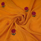 Mustard Border embroidery Crepe Fabric VFS-31655