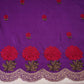 Purple Border embroidery Crepe Fabric VFS-31654
