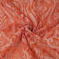 Rust Orange Traditional Dori Work Organza Fabric VFS-31519