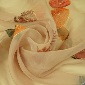 Beige Heavy sequence work Organza Fabric MTF-31790 - TradeUNO