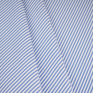 Blue & White Stripes Print Poplin Fabric MFM-30136 - TradeUNO