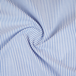 Blue & White Stripes Print Poplin Fabric MFM-30136 - TradeUNO