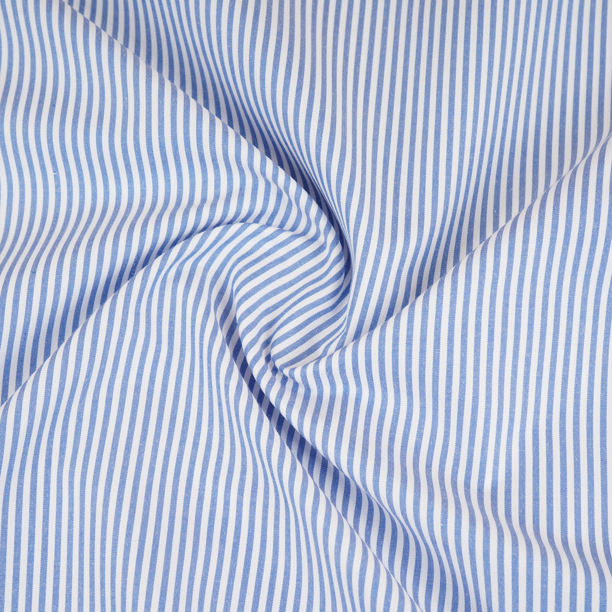 Blue & White Stripes Print Poplin Fabric MFM-30136 - TradeUNO