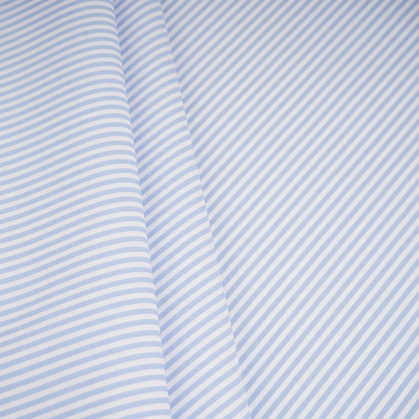 Light Blue & White Stripes Print Poplin Fabric MFM-30138
