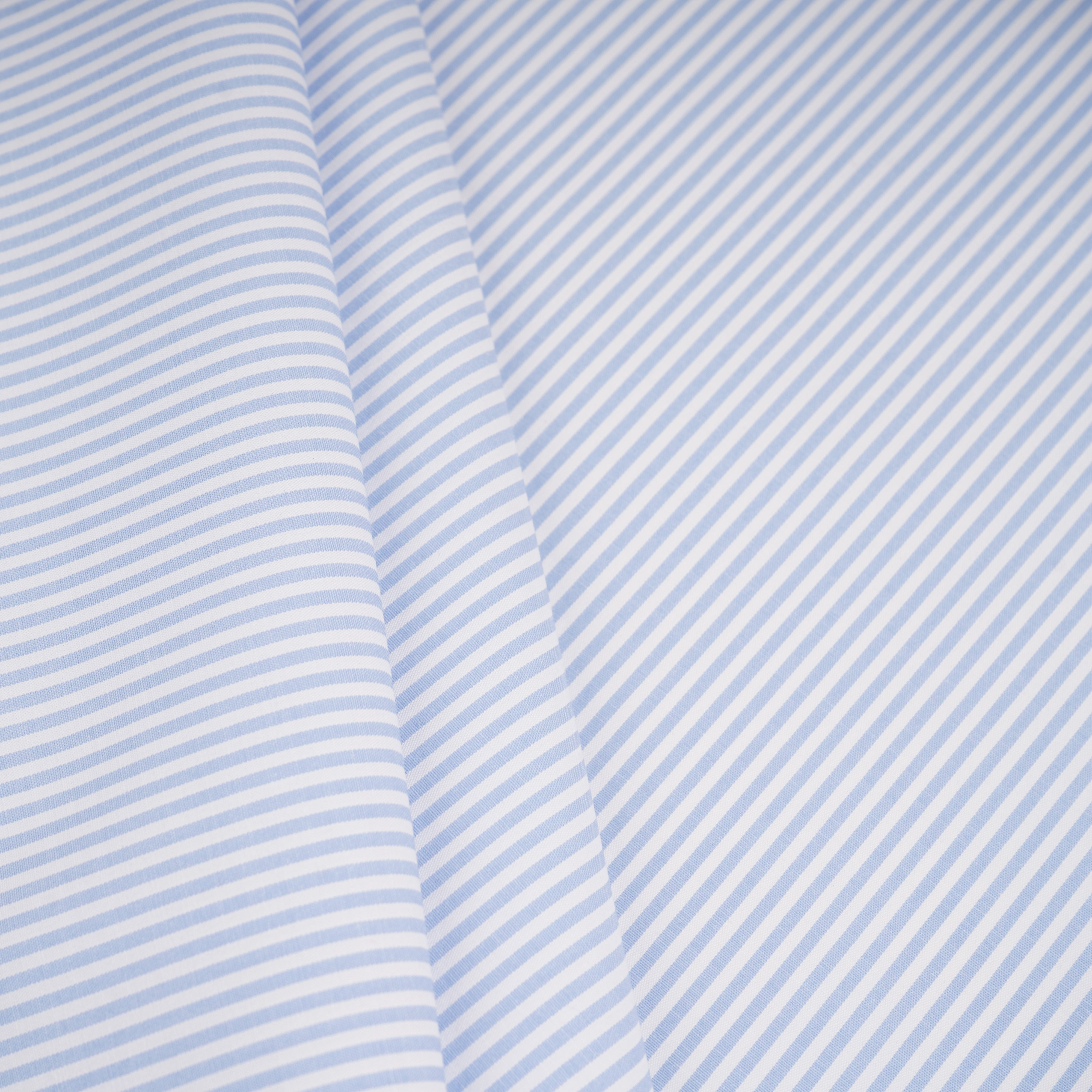 Light Blue & White Stripes Print Poplin Fabric MFM-30138 - TradeUNO