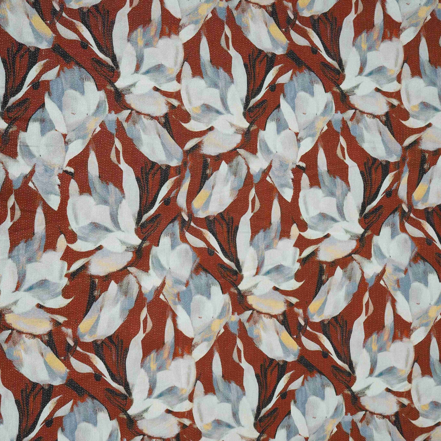 Brown Shimmer floral print 60s Cotton Fabric PI-31889