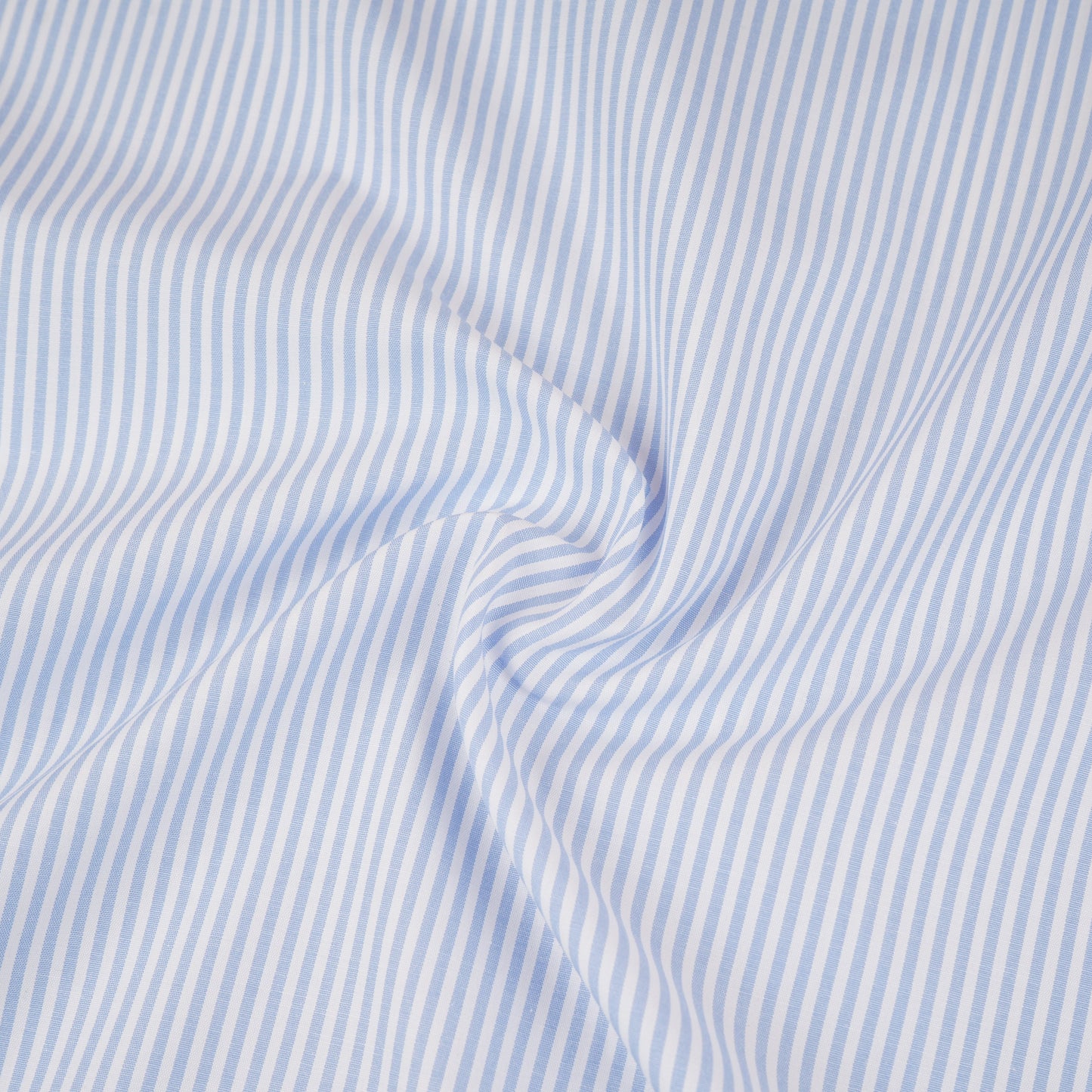 Light Blue & White Stripes Print Poplin Fabric MFM-30138