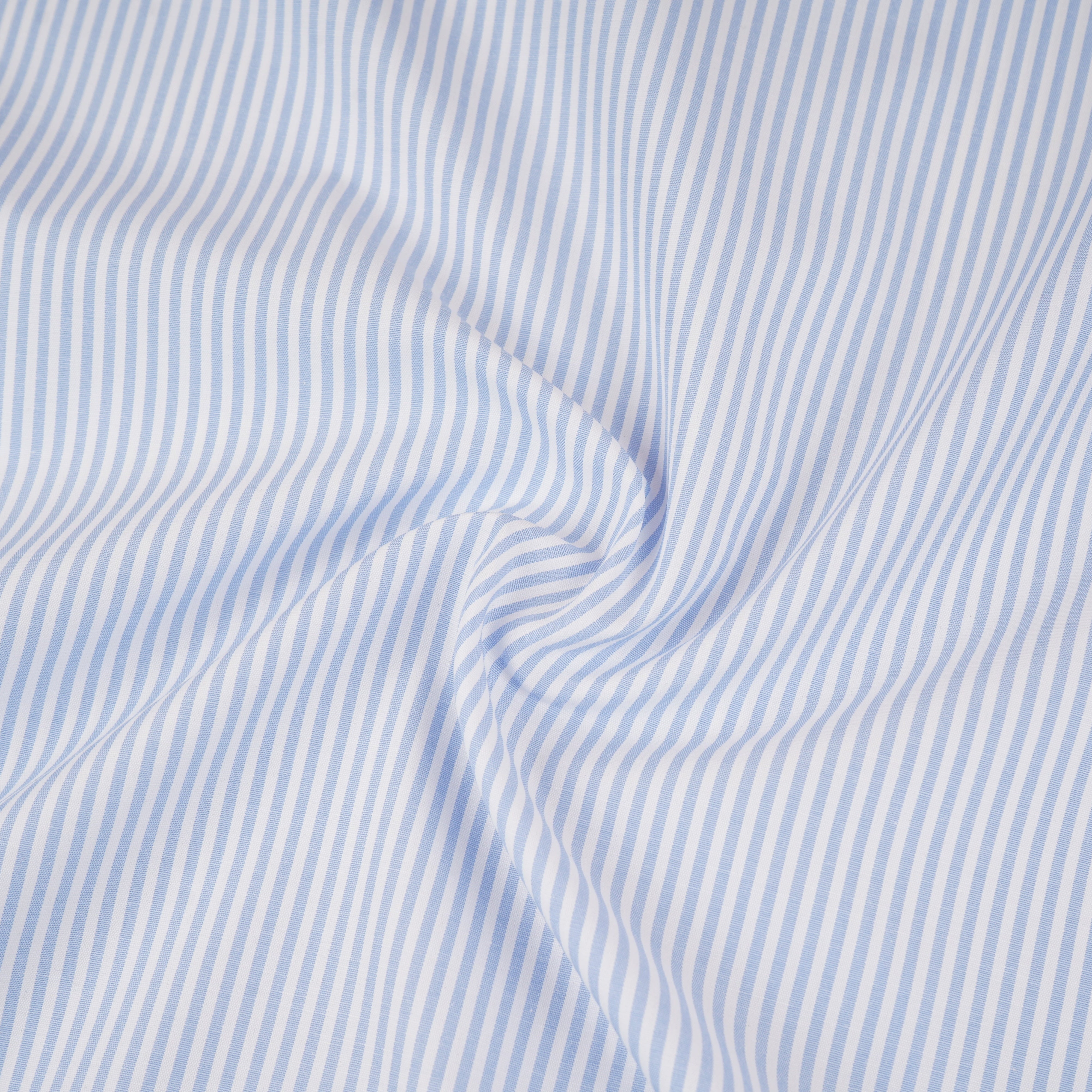 Light Blue & White Stripes Print Poplin Fabric MFM-30138 - TradeUNO