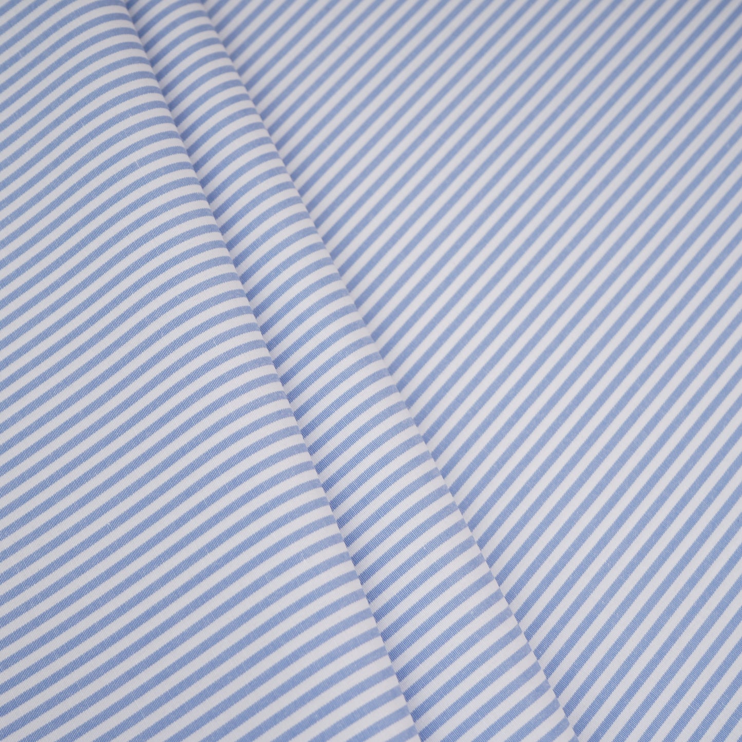 Light Blue & White Stripes Print Poplin Fabric MFM-30139