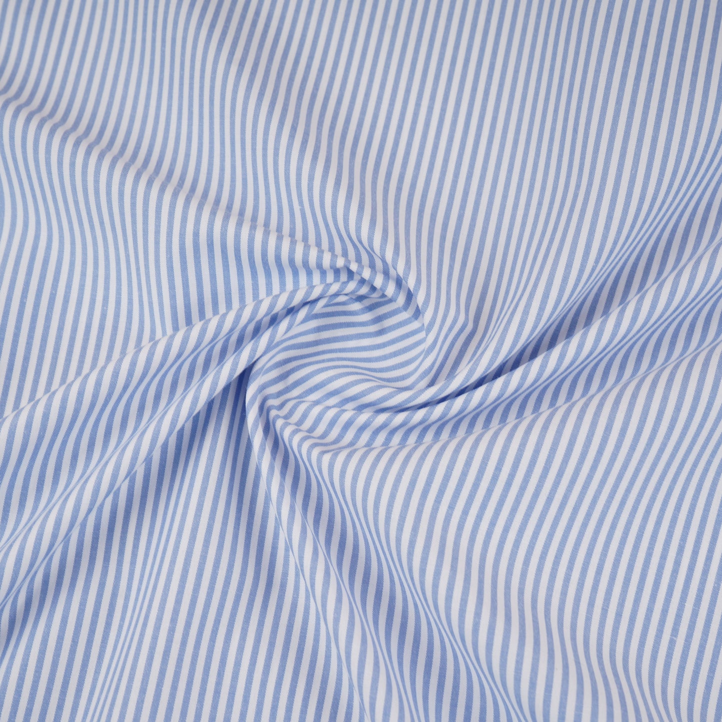 Light Blue & White Stripes Print Poplin Fabric MFM-30139
