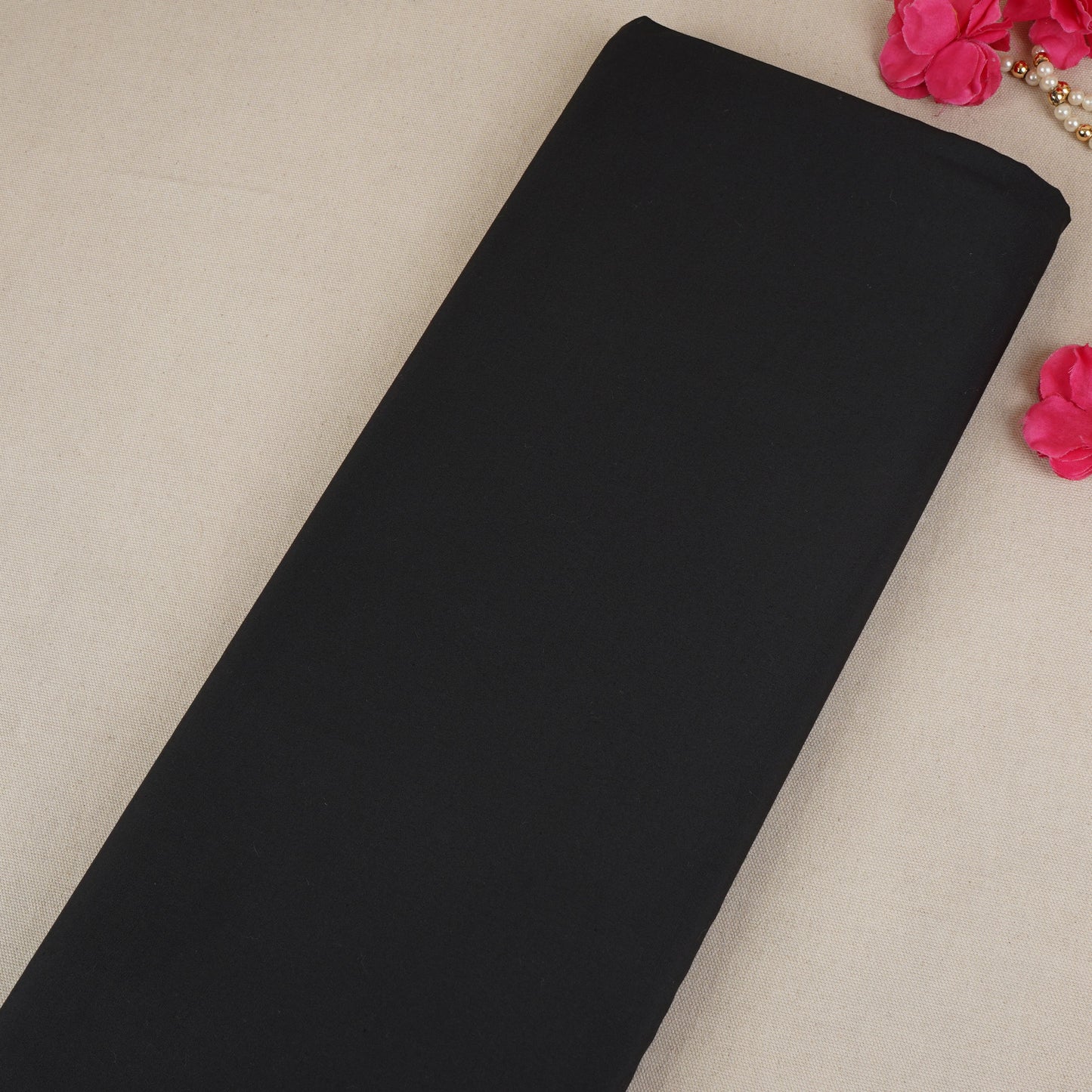 Black Solid Micro Cotton Fabric MFM-30148