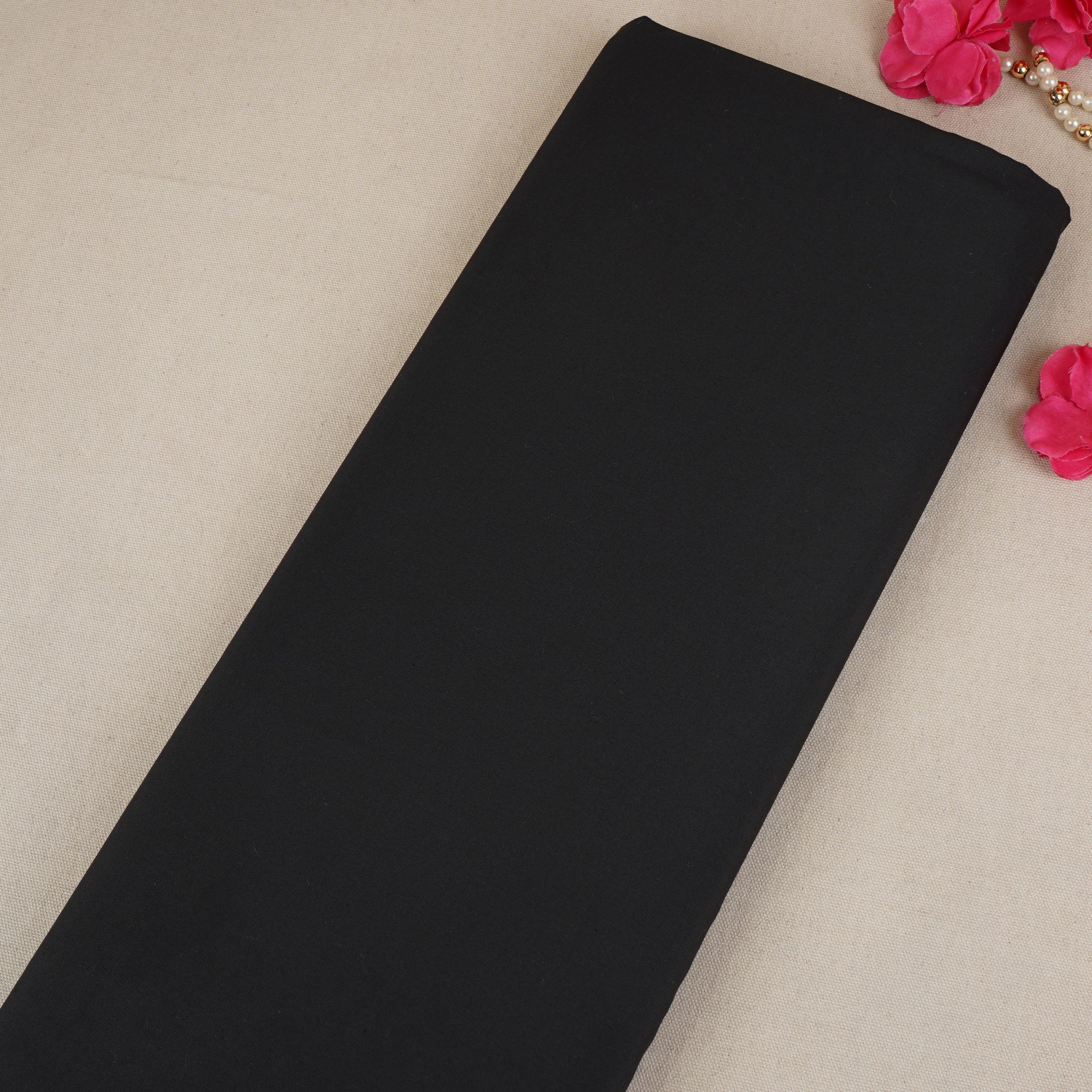 Black Solid Micro Cotton Fabric MFM-30148 - TradeUNO