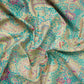 Teal Blue Shimmer Paisley print 60s Cotton Fabric PI-31878