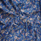 Royal Blue Shimmer floral print 60s Cotton Fabric PI-31888