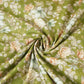 Green Shimmer floral print 60s Cotton Fabric PI-31881