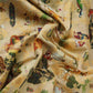 Beige Traditional Jacquard print Raw Mango Silk Fabric CW-31585