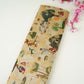 Beige Traditional Jacquard print Raw Mango Silk Fabric CW-31585