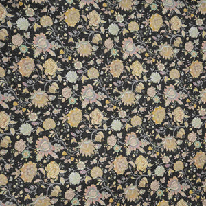 Black Shimmer floral print 60s Cotton Fabric PI-31885 - TradeUNO