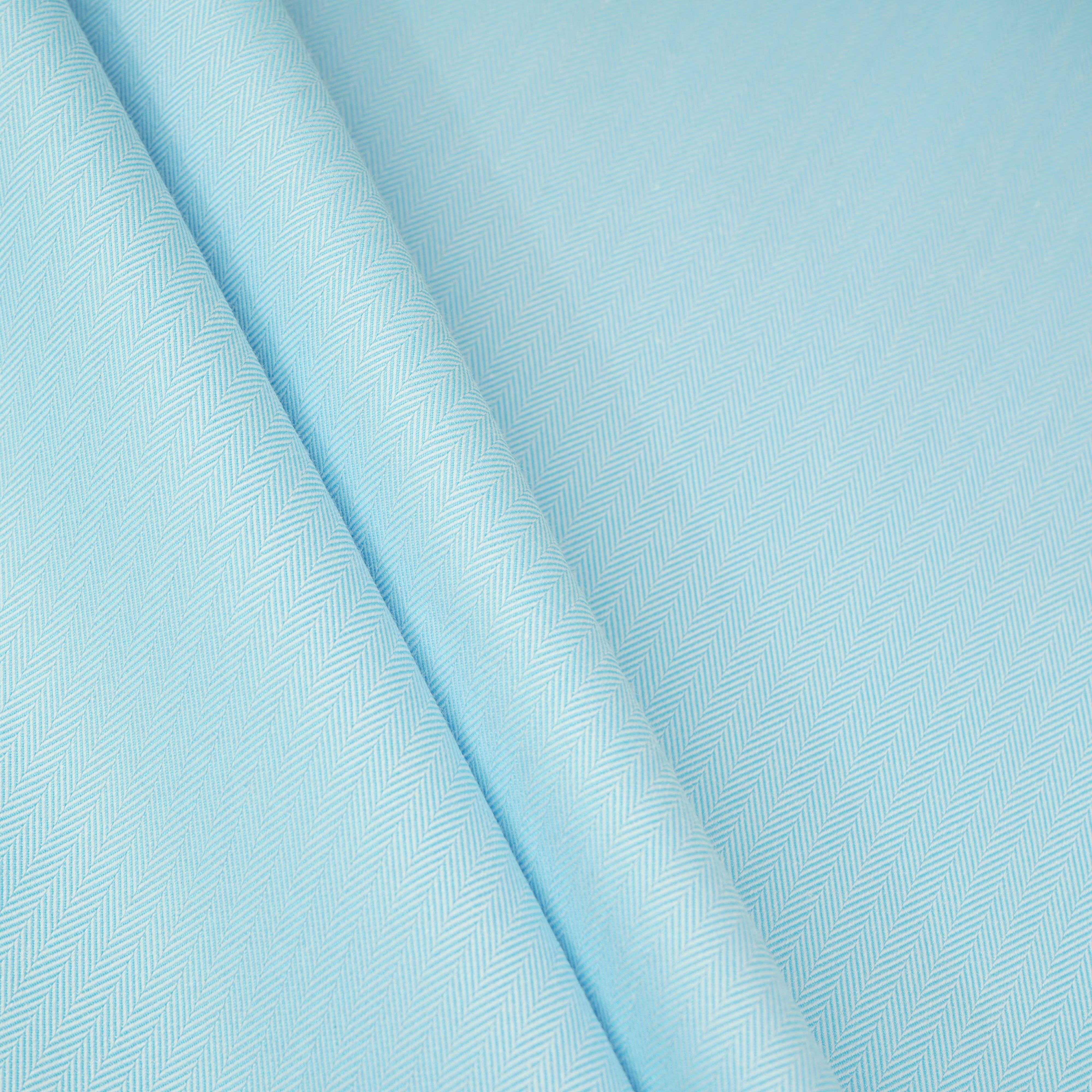 Light Blue Herringbone Weaving Poplin Fabric MFM-30115 - TradeUNO